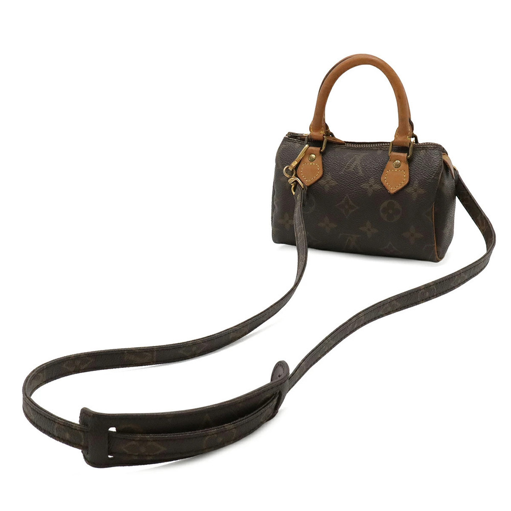 Louis Vuitton Monogram Speedy Accessory Bag Clutch Shoulder Handbag Brown